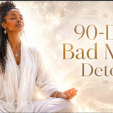 A peaceful person sitting quietly in meditation at sunrise, practicing Reiki and daily energy hygiene to begin the day feeling balanced and protected.