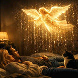 A radiant angelic figure surrounded by soft light, representing a personal spiritual experience of peace, unconditional love, and divine presence.
