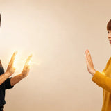 A Reiki practitioner respectfully offering Reiki to another person, illustrating consent, ethical Reiki practice, and honoring free will during an energy healing session.